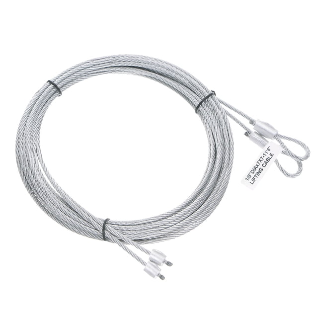Unique Bargains 2 Packs 11.6ft 3.5M Garage Door Cable 3mm Diameter Torsion Spring Wire Cable, Galvanized Steel