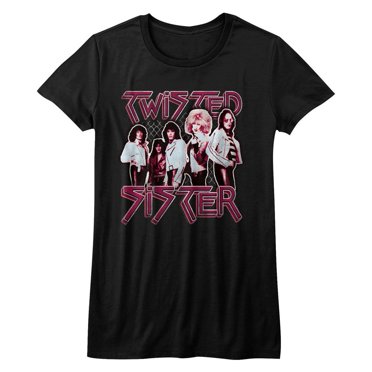 Twisted Sister Pretty In Pink Black Junior Women's T-Shirt