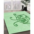 thumbnail image 3 of Ahgly Tapis Rectangulaire Lavable en Machine Intérieur Vert Menthe Transitionnel, 7 Pieds x 10 Pieds, 3 of 7
