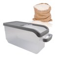 thumbnail image 4 of Boîte de Rangement pour Riz Boîte de Rangement pour Grains avec Couvercle Coulissant Bocal de Rangement pour Grains Contenant Alimentaire de Cuisine 10KG Boîte de Rangement pour Riz Transparente Distributeur de Riz Contenant Couvercle Coulissant Rangement pour Grains, 4 of 8