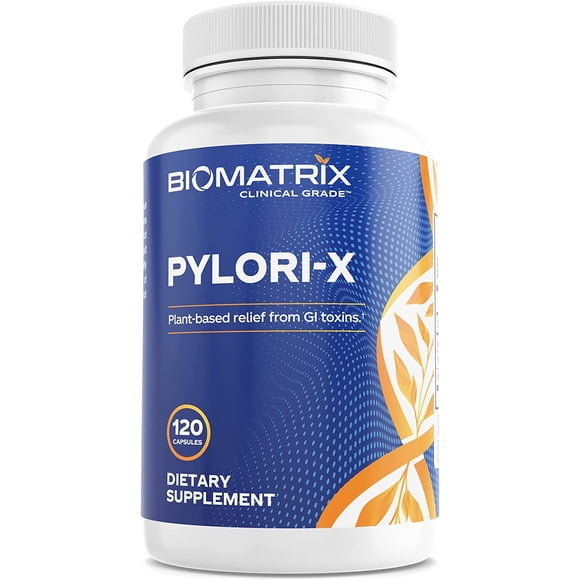 BioMatrix Pylori-X Mastic Gum (60 Capsules) - Eliminates Helicobacter Pylori (H. Pylori) & Protects Stomach Lining, Restores Mucosal Lining, Contains Berberine, Bismuth Salts