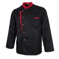 thumbnail image 3 of fastboy Veste de Chef à Manches Longues, Uniforme de Cuisine pour Hôtel, Noir 3TG, 3 of 6