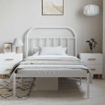 thumbnail image 2 of vidaXL Metal Bed Frame with Headboard White 100x190 cm, 2 of 5