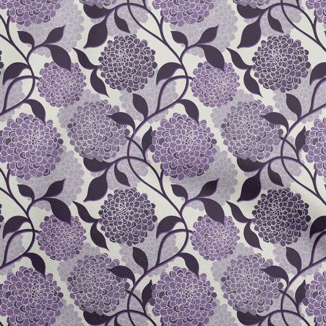 oneOone Rayon Purple Fabric Floral Retro Sewing Craft Projects Fabric Prints By Yard 56 Inch Wide