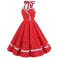 thumbnail image 2 of Robe d'Été pour Femmes Aguichant Mode Femmes Été Rétro Décontractée Chandail à Enfiler Imprimé à Pois Aguichant Robe Sans Manches, 2 of 7