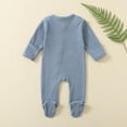 thumbnail image 4 of EGNMCR Rompers pour Enfants Tout-Petits Garçons Filles Mode Confortable Couleur Unie Fermeture Éclair Manches Longues Ramper Kid Rompers, 4 of 9