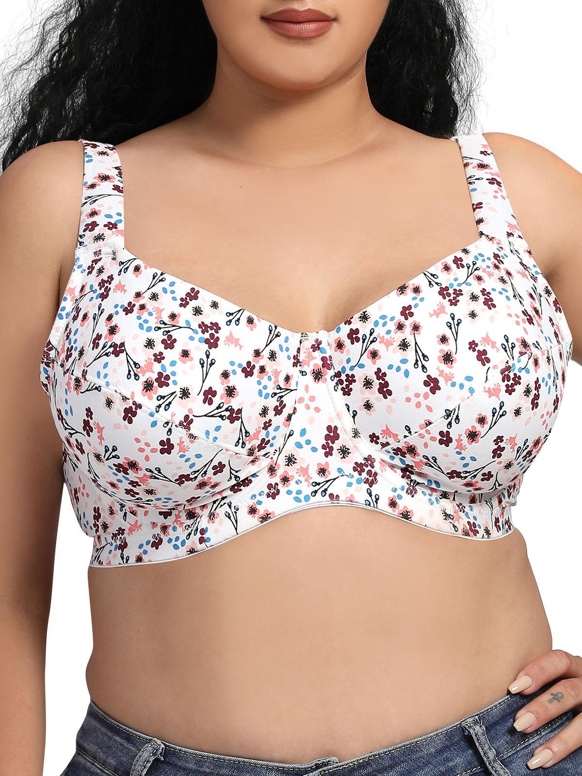 eccomum Women Plus Size Bra Full Coverage Soft Cups with Underwire