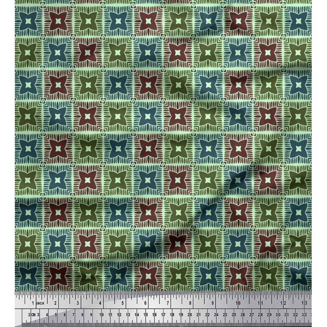 Soimoi Rayon Fabric Flower Artistic Print Sewing Fabric Yard 42 Inch Wide