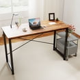 thumbnail image 2 of edx 47 inch Small Computer Writing Desk, Sturdy Workstation Game Table for Adult, Rustic Brown, 2 of 6