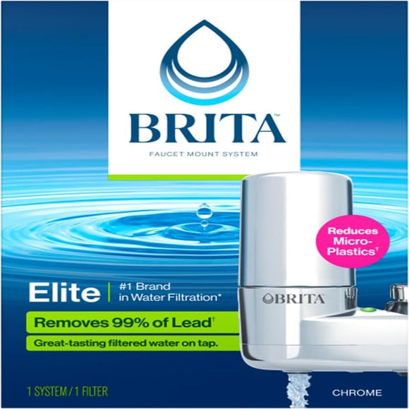 BRITA Système de Filtration d'Eau pour Robinet, Chrome (l'Emballage Peut Varier)