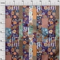 thumbnail image 3 of oneOone Polyester Spandex Brown Fabric Asian Mix Floral Sewing Material Print Fabric By The Yard 56 Inch Wide, 3 of 4