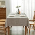 thumbnail image 1 of BALCONY & FALCON Diamond Jacquard Rectangle Tablecloth, 55 x 95 in., Taupe Gray, Water Resistant, Table Cover, 1 of 1