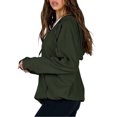 thumbnail image 4 of Women's Casual Hooded Jacket Long Sleeve Zip Up Solid Color Outwear with Pockets Fall Sweatshirt, 4 of 9