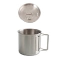 thumbnail image 1 of Tasse de Camping en Acier Inoxydable de Qualité Alimentaire pour Usage Extérieur avec Couvercle et Poignée Pliable - Tasse à Café Durable et Légère pour la Randonnée et les Pique-Niques, 1 of 8
