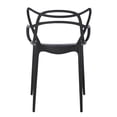 thumbnail image 4 of Heavenly Collection | Modern Black Plastic Side Chair - Mid-Century Molded Dining Chair - Ideal for Kitchen, Dining Room & Patio | Set 2, 4 of 8