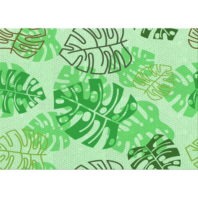 Ahgly Company Machine Washable Indoor Rectangle Transitional Jade Green Area Rugs, 7' x 10'