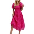 thumbnail image 2 of Gspmoly Robes pour Femmes, Robe à Épaules Dénudées à Manches Courtes Plissée à Taille Haute pour Femmes, Robes de Cocktail, Offres des Fêtes, 2 of 9
