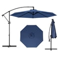 thumbnail image 1 of Gymax 10 FT Patio Offset Umbrella w/ X-shaped Base Infinite Tile & 360° Rotation Navy, 1 of 10