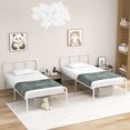 thumbnail image 4 of Gymax 12-Inch Twin Bed Frame Modern Metal Platform Bed w/ Headboard & Footboard White, 4 of 10