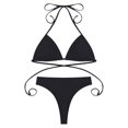 thumbnail image 4 of EGNMCR Bikini Set Women With Chest Pad Without Underwire Long Sleeve Mesh Three Piece Set Swimsuit, 4 of 9
