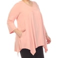 thumbnail image 4 of White Mark Tunique à Manches 3/4 pour Femmes, Taille Empire, Col en V, 4 of 6