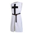 thumbnail image 1 of BLESSUME Unisexe Ceinture Tunique Chevalier Médiéval Blanche, 1 of 4