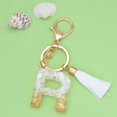 thumbnail image 1 of New White Tassel Letter Key Chain Crystal Drop Pendant Fashionable Bag Key Chain, 1 of 1