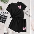 thumbnail image 3 of Robe d'Été à Manches Courtes Haut à Manches Courtes et Short Ensemble Deux Pièces pour Enfants Mignonne Détente d'Été Col Rond, 3 of 6