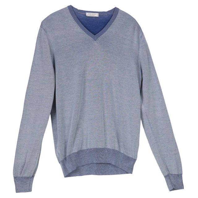 Gran Sasso Chandail à Col en V Bleu pour Homme - P