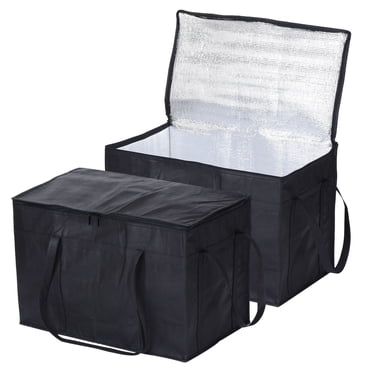 Unique Bargains Sac d'Épicerie Réutilisable Isolé 22.8'x13'x15 Pieds Sacs de Livraison de Nourriture avec Fermeture Éclair Sac Thermique pour Aliments Chauds/froids, Lot de 2