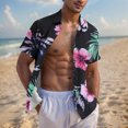 thumbnail image 2 of Pisexur Shirts for Man T Hommes Mode Décontractée Col Rabattu Imprimé Manches Courtes Chemise Boutonnée Blouse Multicolore, S Chemises de Golf Hommes & Chemises Hommes, 2 of 7