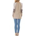 thumbnail image 4 of Nlife Women Colorblock Stripes Leopard Print Crew Neck Long Sleeves Top, 4 of 10