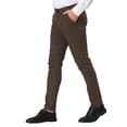 thumbnail image 4 of INSPIRE CHIC Men's Plaid Dress Slim Fit Checked Business Pants with Pockets 32 Brown, 4 of 7