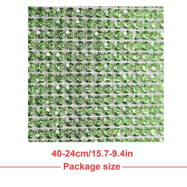 VONKY Crystal Rhinestone Ribbon Glass Drill Mesh Glitter Clothing Accessories Shiny Sticker Present Decoration DIY Decorating Prop ligth green 8double side tape