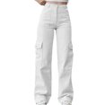 thumbnail image 1 of Chbgutlmr Pantalon Cargo pour Femmes Taille Élastique Jambe Droite Extérieur Ample Décontracté Pantalon de Randonnée Automne, 1 of 6