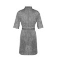 thumbnail image 3 of Robe Décontractée pour Femmes Grande Taille à Fermeture Éclair, Col en V, Manches Courtes, Robe en Denim Imitation Jean, 3 of 6