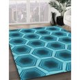 thumbnail image 3 of Ahgly Company Tapis d'Intérieur Lavable en Machine Carré Transitionnel Vert Cyan Foncé, 5 Pieds Carré, 3 of 7