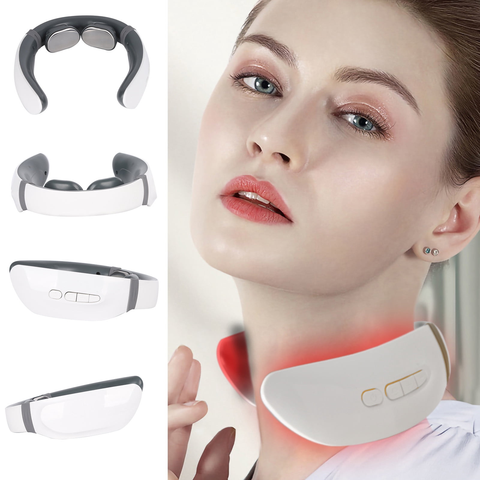 EGNMCR Heated Neck Electric Plus For Neck And Shoulder Pain Relief Muscle Relaxation Floating 2 Vibrator Heating A massager