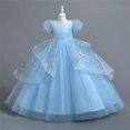 thumbnail image 1 of LOVZFMLL Jupe Princesse en Dentelle à Volants à Manches Courtes pour Filles Été Col Rond Broderie Nœud, 1 of 6