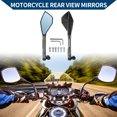 thumbnail image 2 of Unique Bargains Motorcycle Rear View Mirrors Side Rearview Mirror Adjustable Aluminum Alloy 1 Set Black Titanium Tone M8/M10 Prismatic Shape, 2 of 7