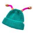 thumbnail image 4 of Knit Frog Beanie with Light Up Eyes & Antennas, Retractable LED Flashing Winter Hat for Streetwear, Funny Novelty Accessory, 4 of 5