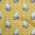 thumbnail image 1 of oneOone Viscose Chiffon Mustard Yellow Fabric Animal Cat With Text Texture Craft Projects Decor Fabric Printed By The Yard 42 Inch Wide, 1 of 4
