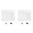 thumbnail image 1 of Stylish Top Mount 21 ¼"W x 18"D White Porcelain Rectangular  Bathroom Sink P-211H Set of 2, 1 of 10