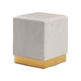 thumbnail image 1 of Meridian Furniture Jax Contemporary Velvet Ottoman/Stool in Cream, 1 of 4
