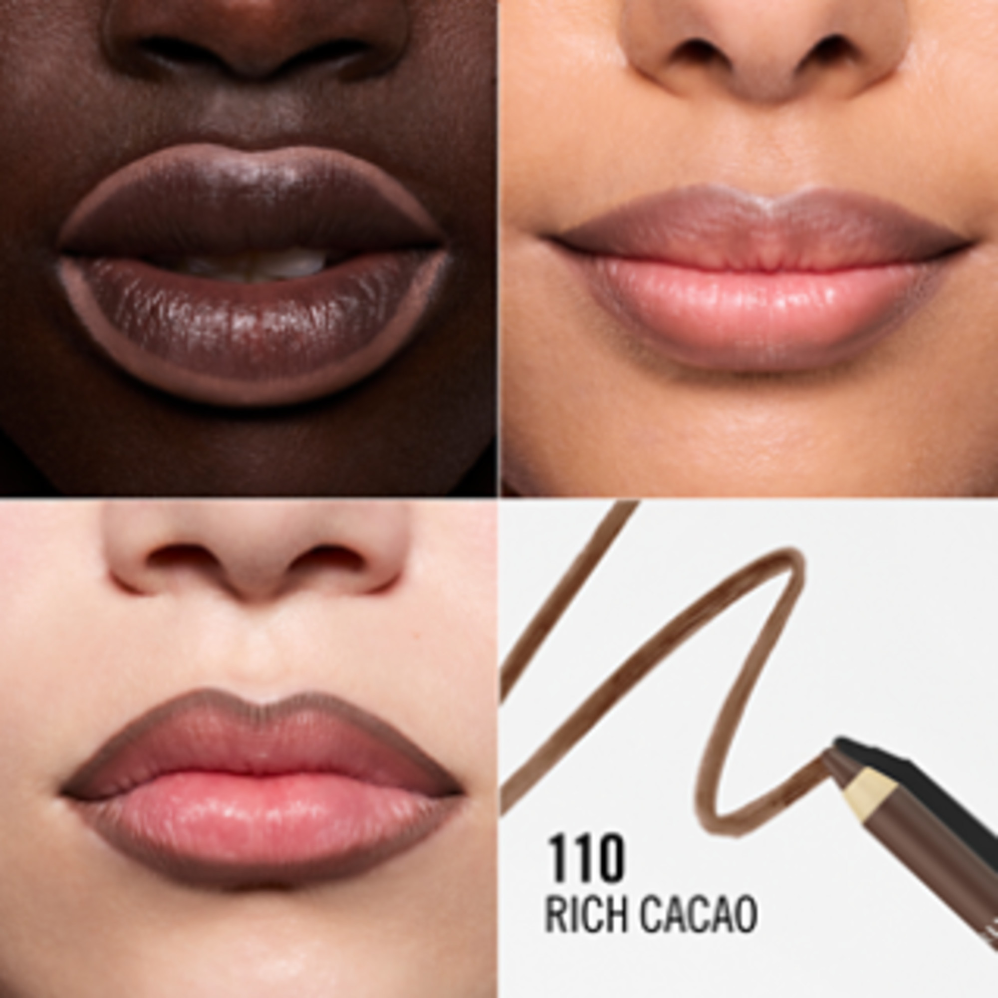 Rimmel Oh My Plump! Lip Shaper, 110 Rich Cacao, Peptide-Infused Lip Liner, Ultra-Creamy, Transfer-Resistant