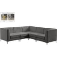 thumbnail image 2 of Meridian Furniture Alina Sectionnel Modulaire en Velours Gris, 2 of 18