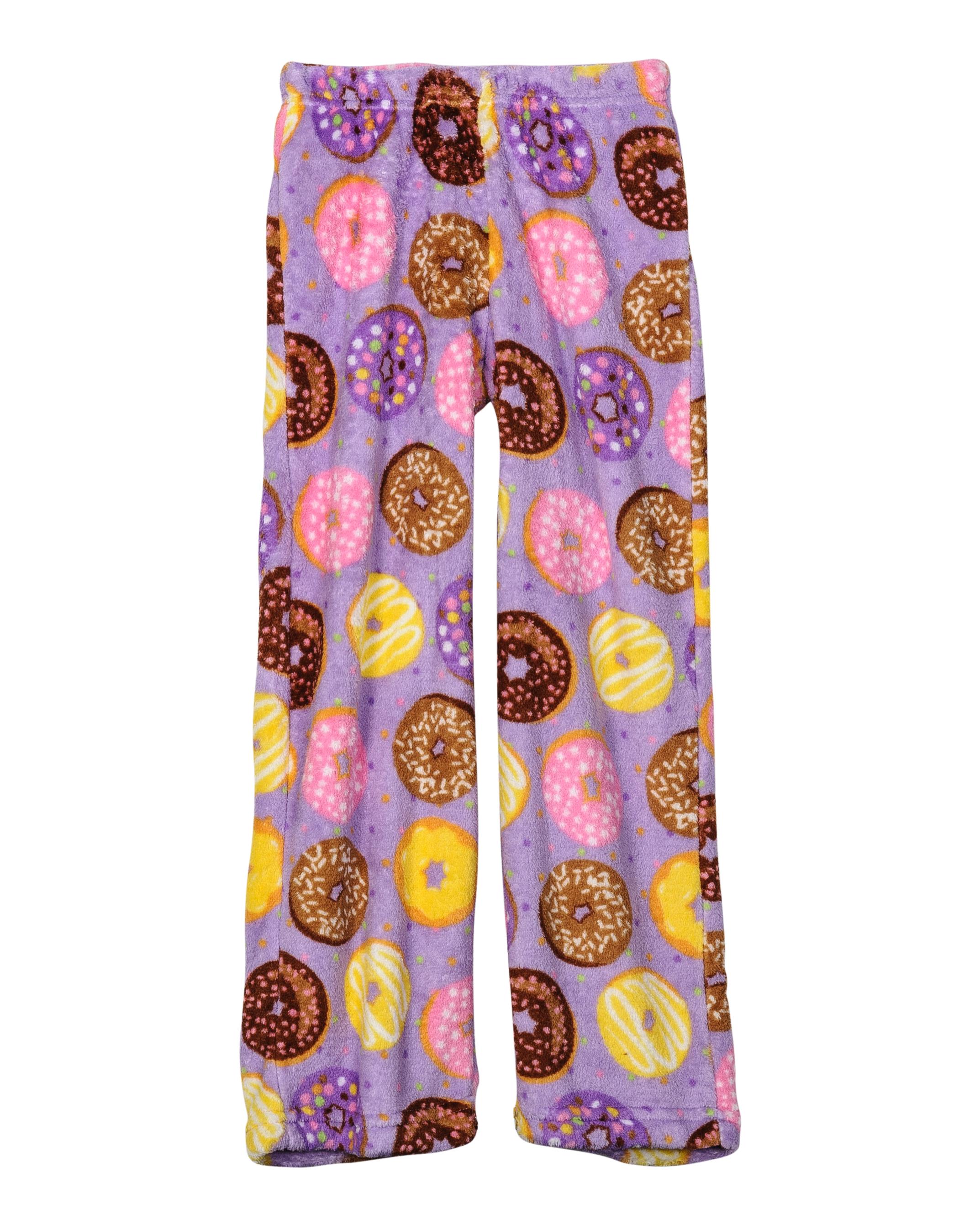 Up Past 8 Girls' Pajama Pants Fuzzy Plush Sleepwear Fun Pants