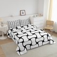 thumbnail image 3 of Erosebridal Modern Abstract Patchwork Bedding Queen Comforter Set, Abstract White Black Down Comforter Lightweight 3 Pieces, 3 of 8