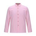 thumbnail image 1 of RXIRUCGD Chemise Homme Affaires Col Rabattu Bouton Perçage Manches Longues, Rose, Taille : TG, 1 of 5