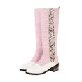 thumbnail image 4 of Women Boots Mid Heel Pointed Shoes Zippered Shoes Winter Snake Pattern, 4 of 4